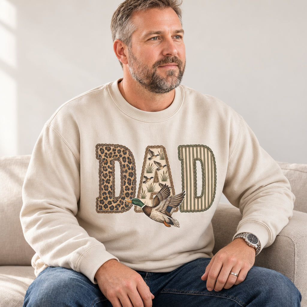 custom-duck-hunting-dad-vintage-wash-sweatshirt-camo-leopard-graphic-pullover
