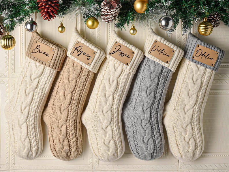 personalized-christmas-stockings-with-leather-patch-custom-name-cable-knit-xmas-stocking