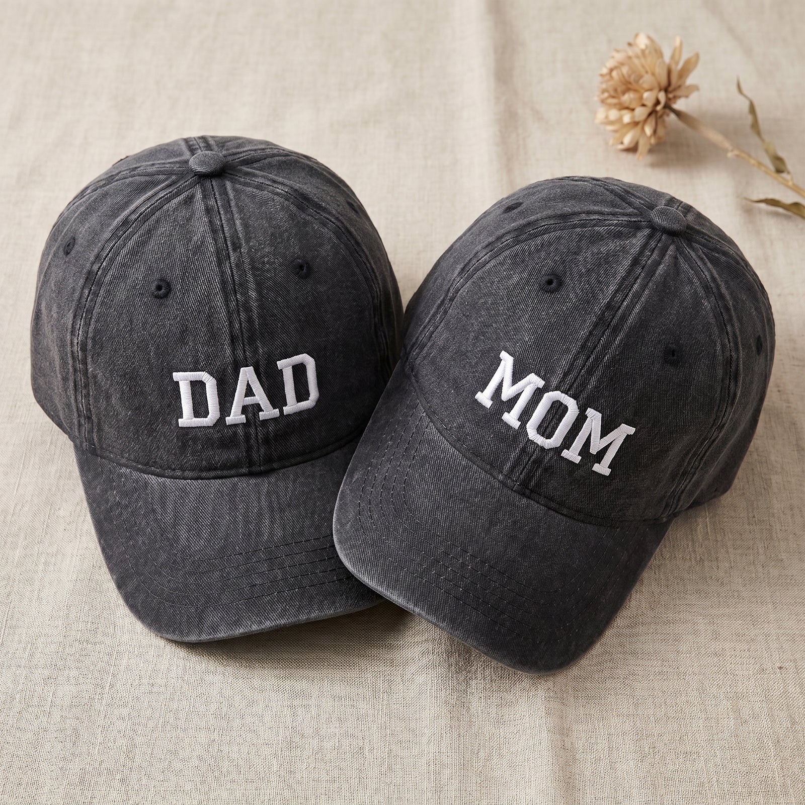 custom-vintage-mom-dad-embroidered-baseball-caps-matching-couple-hats-for-parents