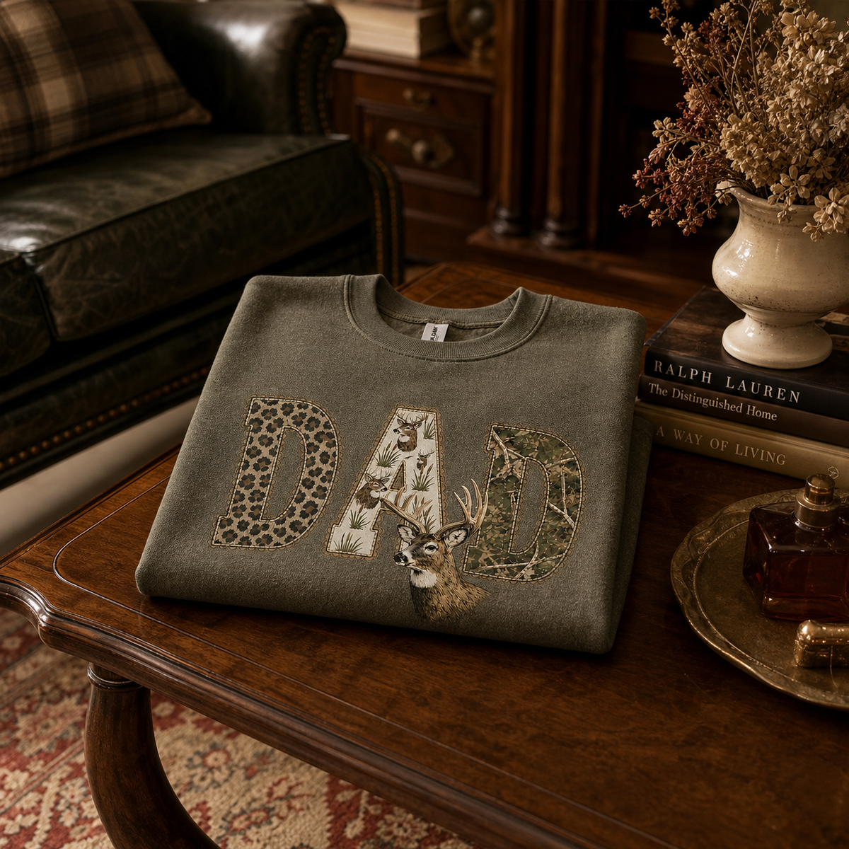 custom-deer-hunting-dad-vintage-wash-sweatshirt-camo-leopard-graphic-pullover