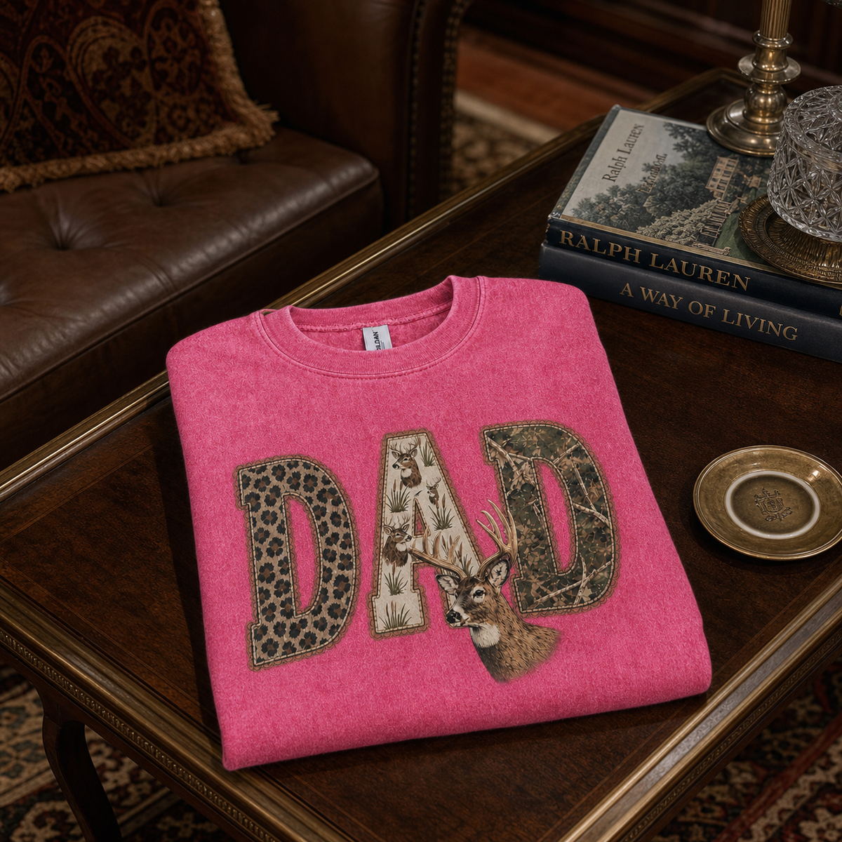 custom-deer-hunting-dad-vintage-wash-sweatshirt-camo-leopard-graphic-pullover