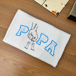 Custom Printed Fist bump Father's Day With Outline Photos Sweatshirts –Best Gift for Dad & Grandparents
