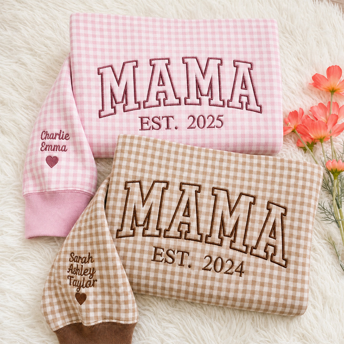 custom-gingham-mama-sweatshirt-personalized-embroidered-gingham-sweatshirt-for-mom-grandma-mimi-pop-pop-est-year-names-on-sleeve-cozy-family-gift