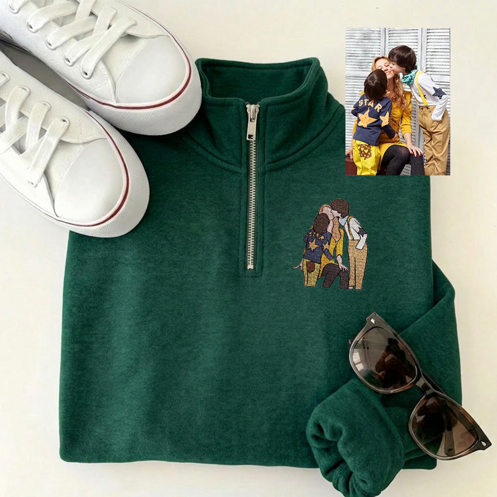 custom-embroidered-portrait-quarter-zip-sweatshirt-from-photo-mothers-day-gift
