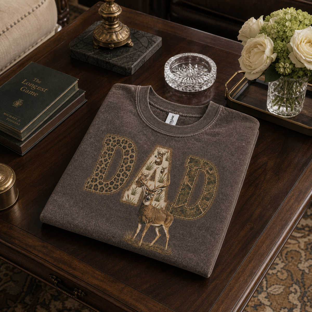 custom-deer-hunting-dad-sweatshirt-full-deer-graphic-vintage-wash-pullover-camo-leopard-print-personalized-gift-for-father