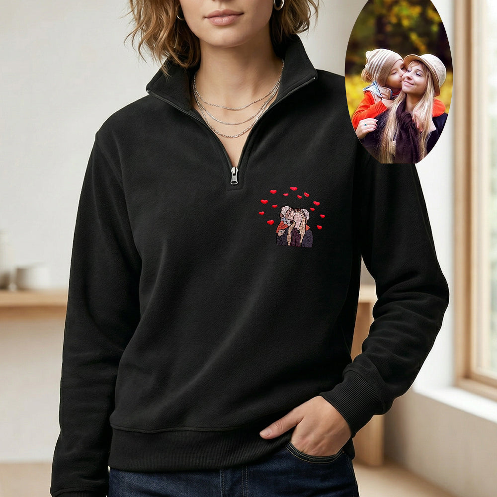 custom-embroidered-portrait-quarter-zip-sweatshirt-from-photo-mothers-day-gift