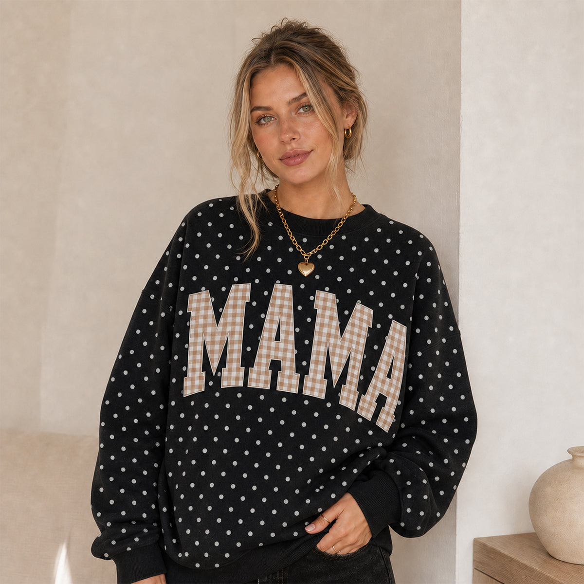 polka-dot-mama-sweatshirt-custom-printed-gingham-mama-pullover-gift-for-mother