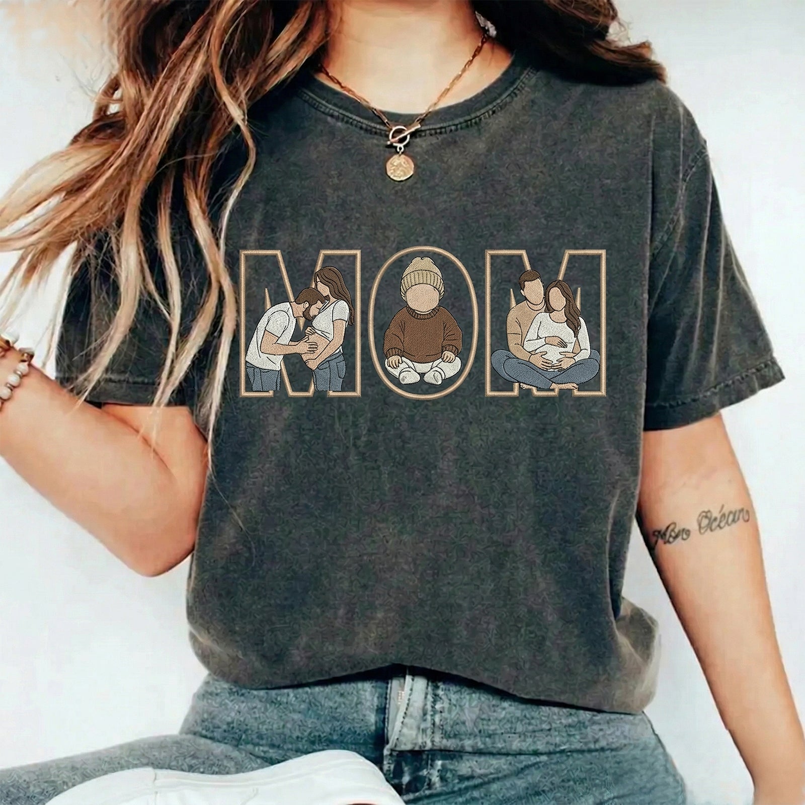 custom-photo-portrait-embroidery-washed-sweatshirt-gift-for-mum-family