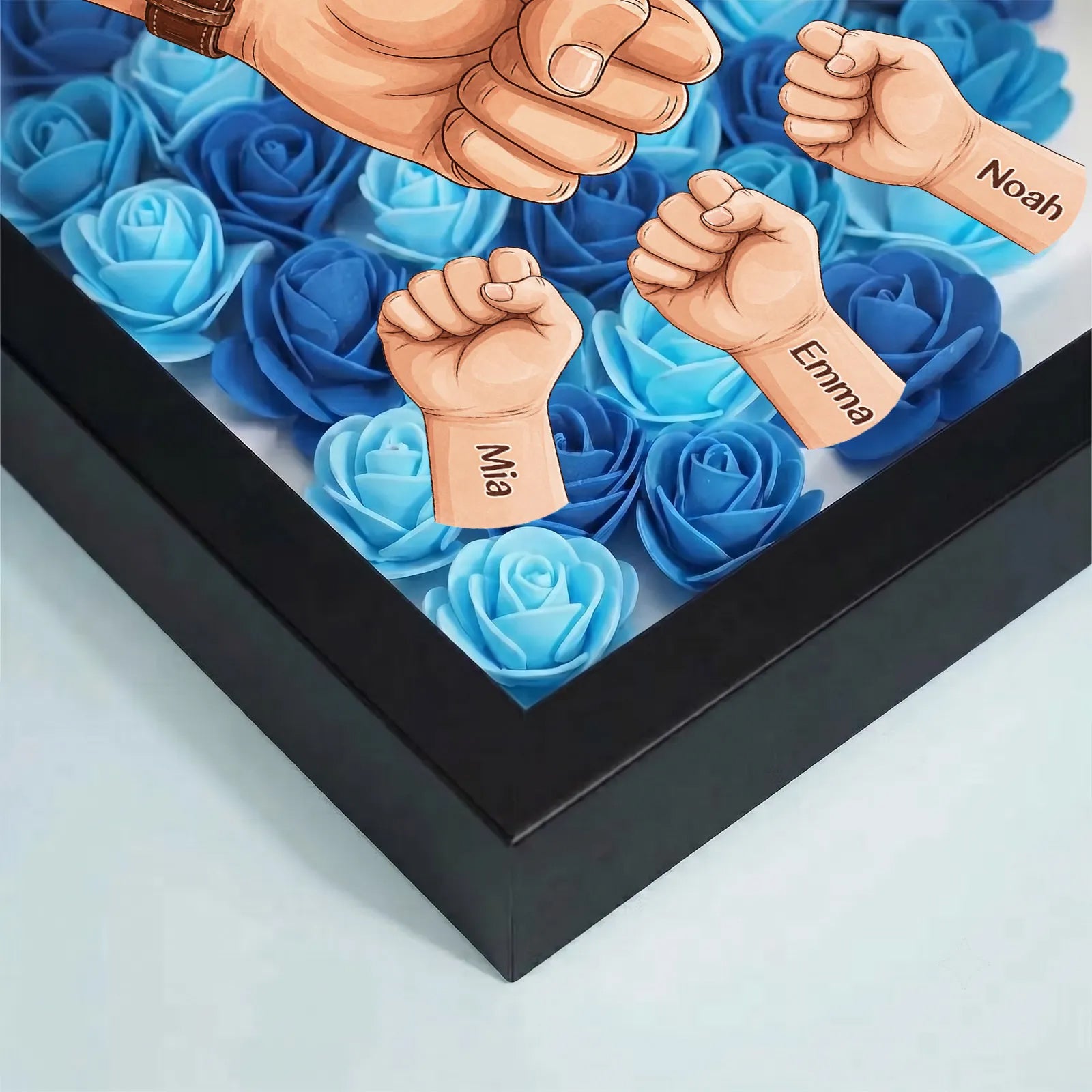 personalized-best-dad-ever-fist-bump-shadow-box-with-watch-strap-braided-cord-custom-fathers-day-gift-with-kids-names