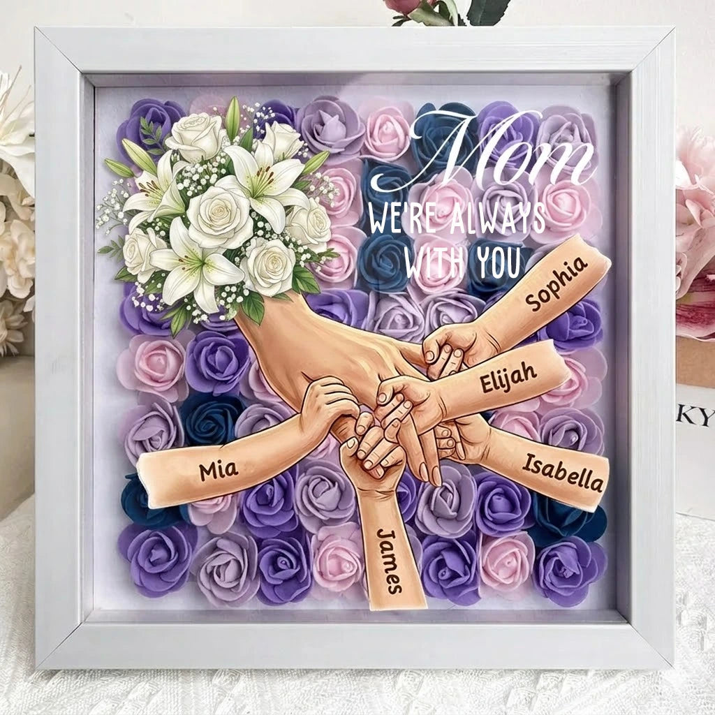 were-always-with-you-white-lily-white-rose-personalized-mom-holding-hands-memorial-shadow-box-mothers-day-remembrance-frame-in-loving-memory-gift