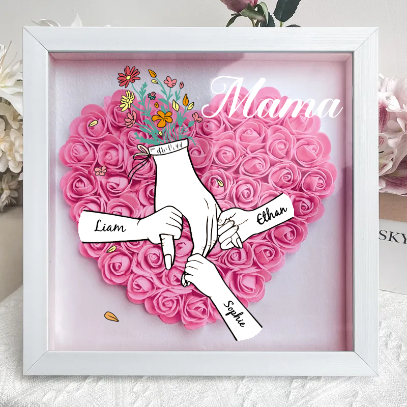 personalized-flower-shadow-box-mum-and-i-hand-holding-mothers-day-gift