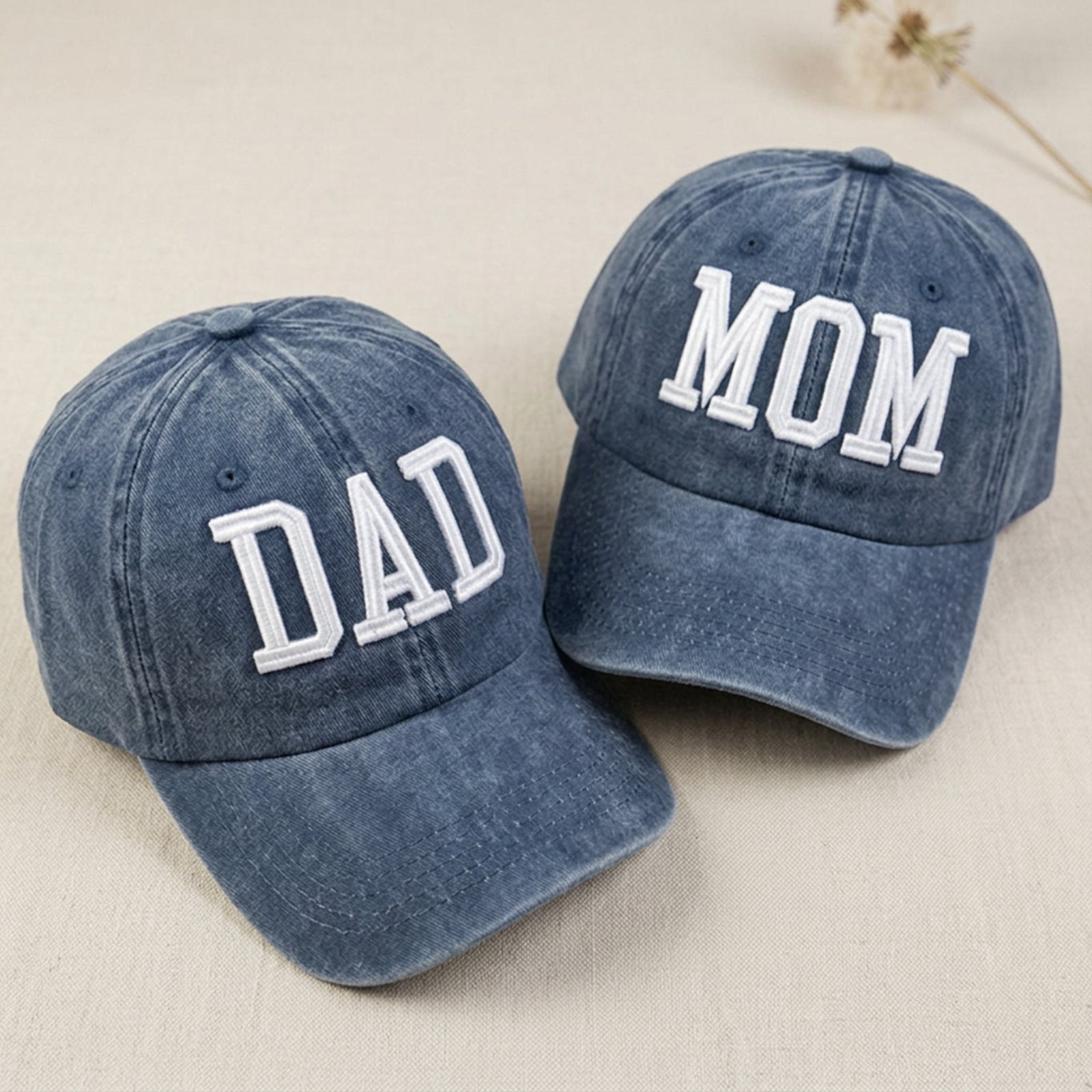 custom-vintage-mom-dad-embroidered-baseball-caps-matching-couple-hats-for-parents