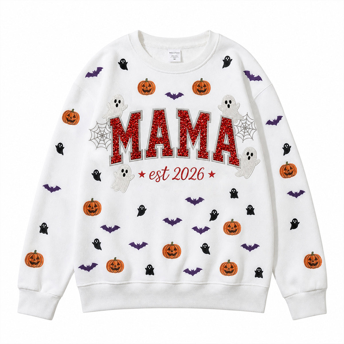 custom-sparkle-mama-halloween-sweatshirt-glitter-embroidered-ghost-pumpkin-pullover