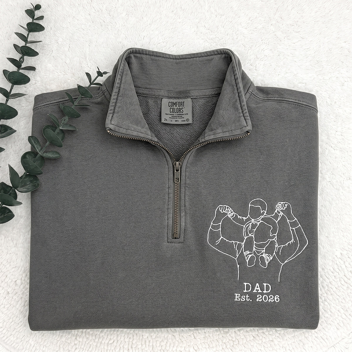 custom-embroidered-quarter-zip-sweatshirt-for-dad-personalized-fathers-day-gift-with-photo-portrait-outline