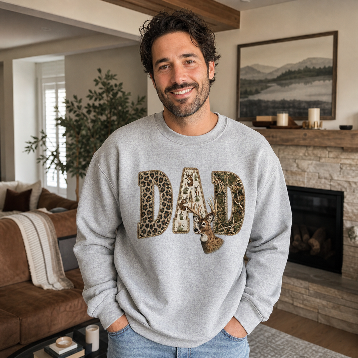 custom-deer-hunting-dad-vintage-wash-sweatshirt-camo-leopard-graphic-pullover