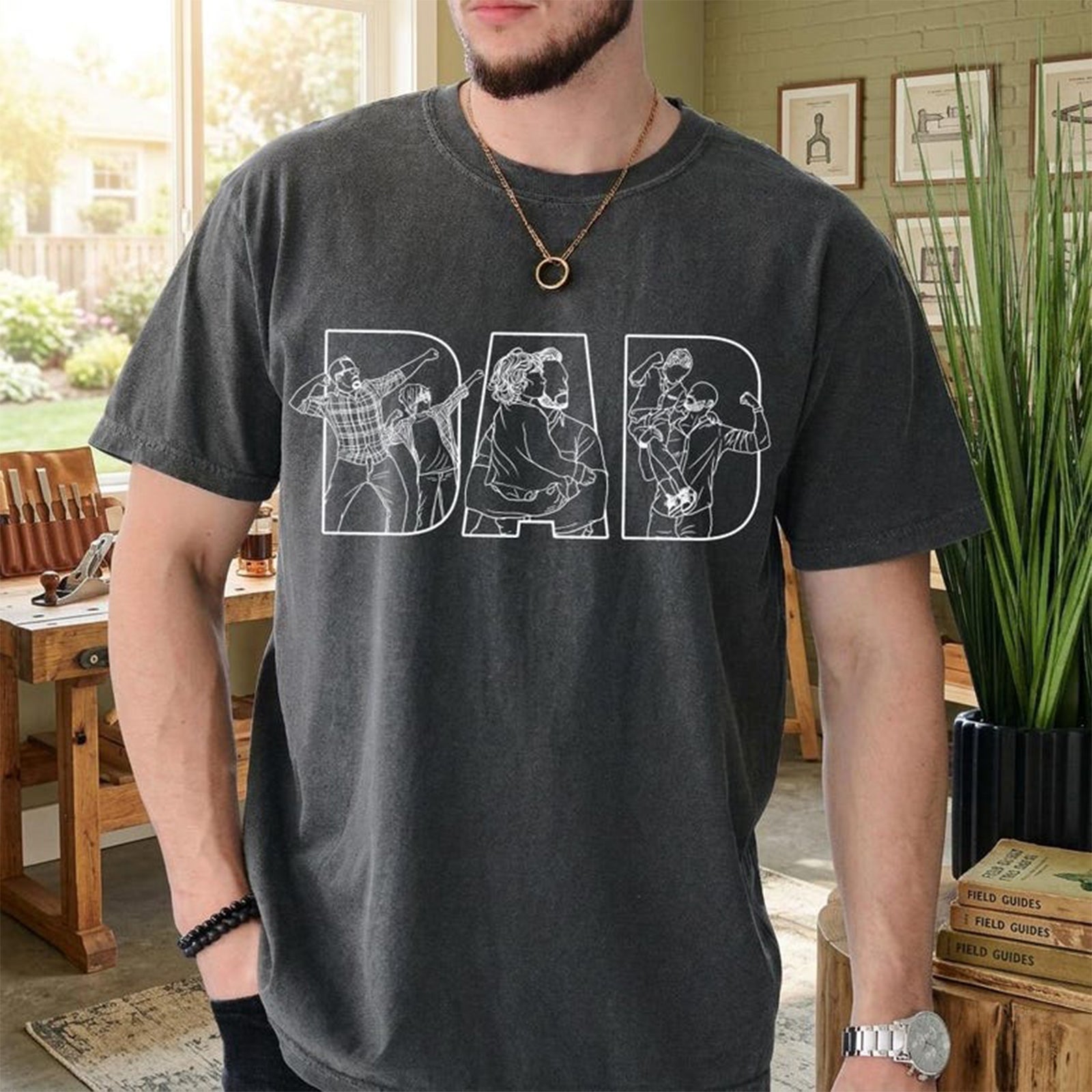 custom-dad-outline-design-shirt-fathers-day-gift-with-photo
