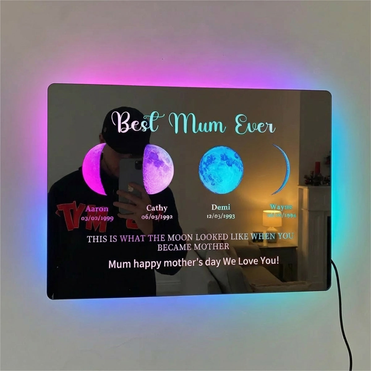 custom-led-mirror-light-frame-with-text-and-date-mums-universe