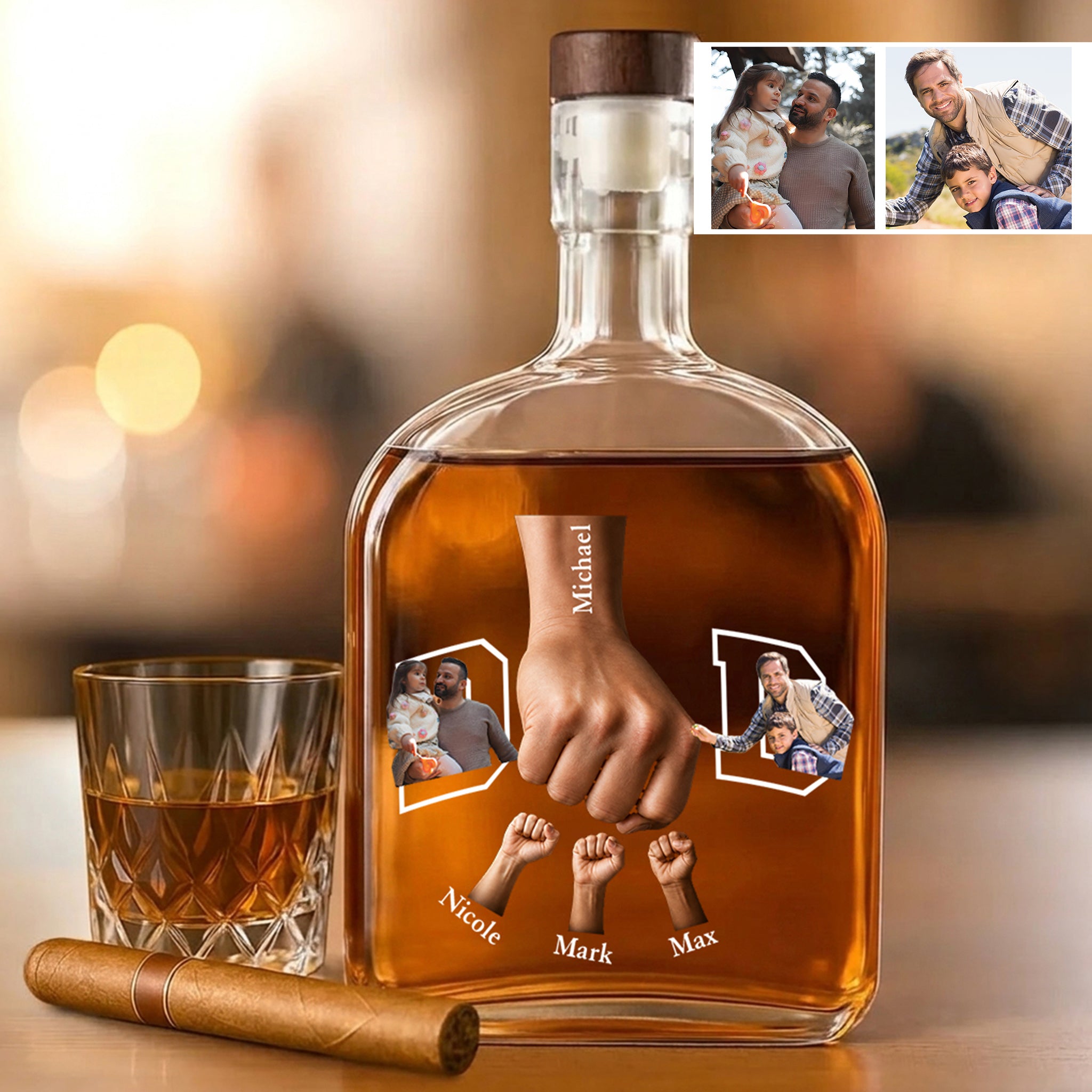 to-my-first-and-forever-hero-custom-fist-bump-with-full-color-photos-whiskey-bottle-best-gift-for-dad-fathers-day-gift