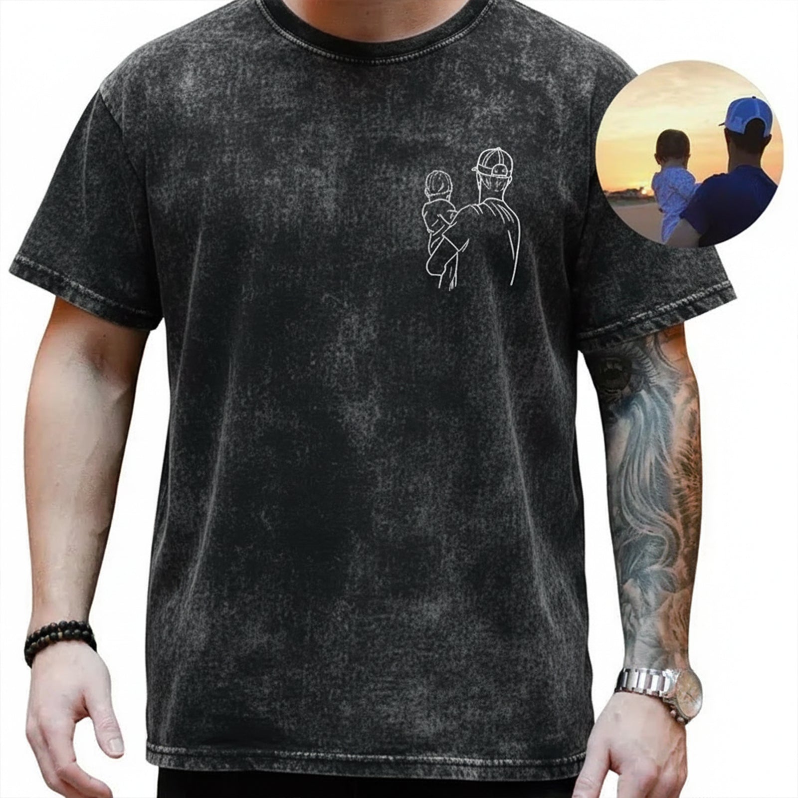 custom-dad-and-me-photo-print-t-shirt-vintage-wash-fathers-day-gift