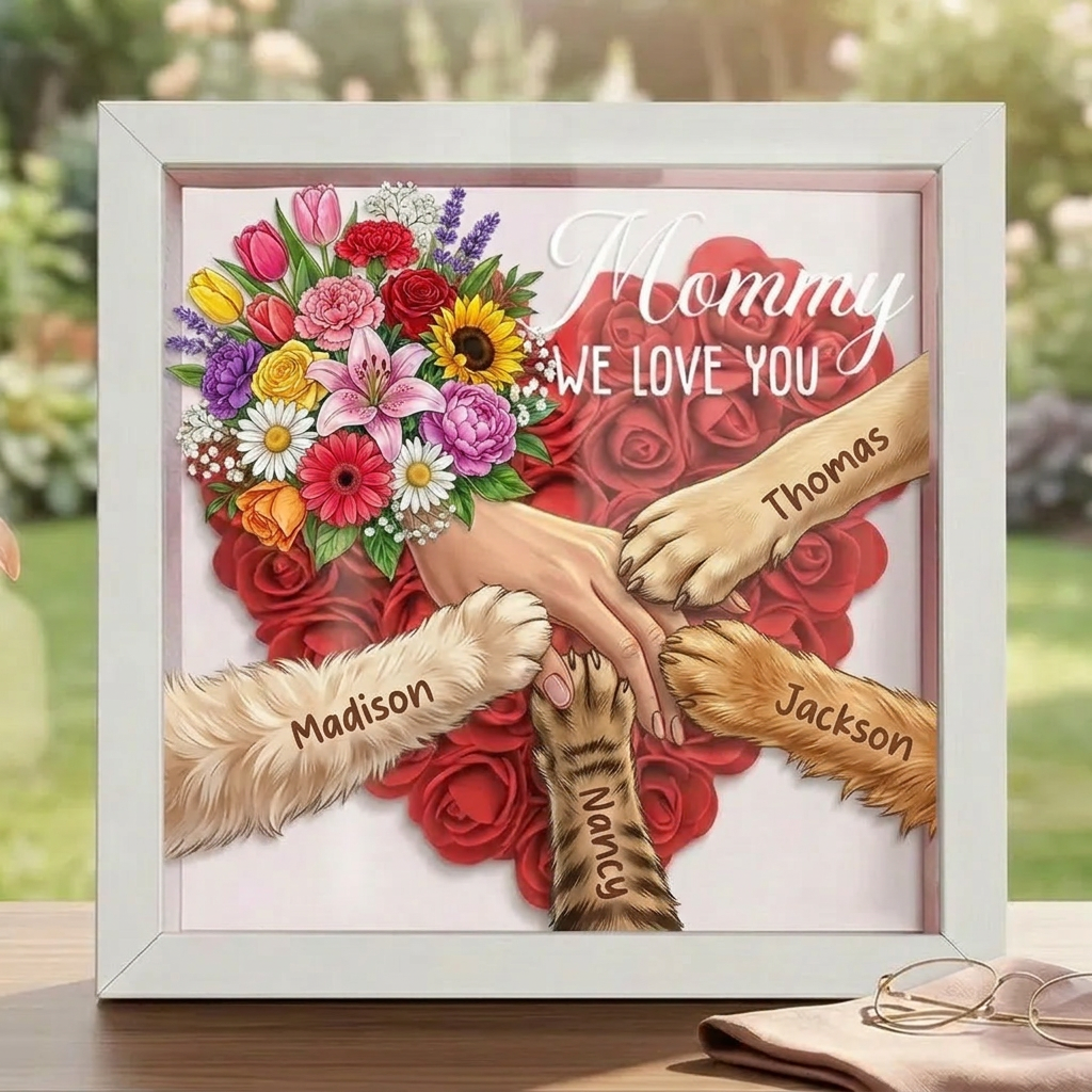 mixed-bouquet-personalized-pet-paw-human-hand-holding-shadow-box-mothers-day-remembrance-frame-in-loving-memory-gift