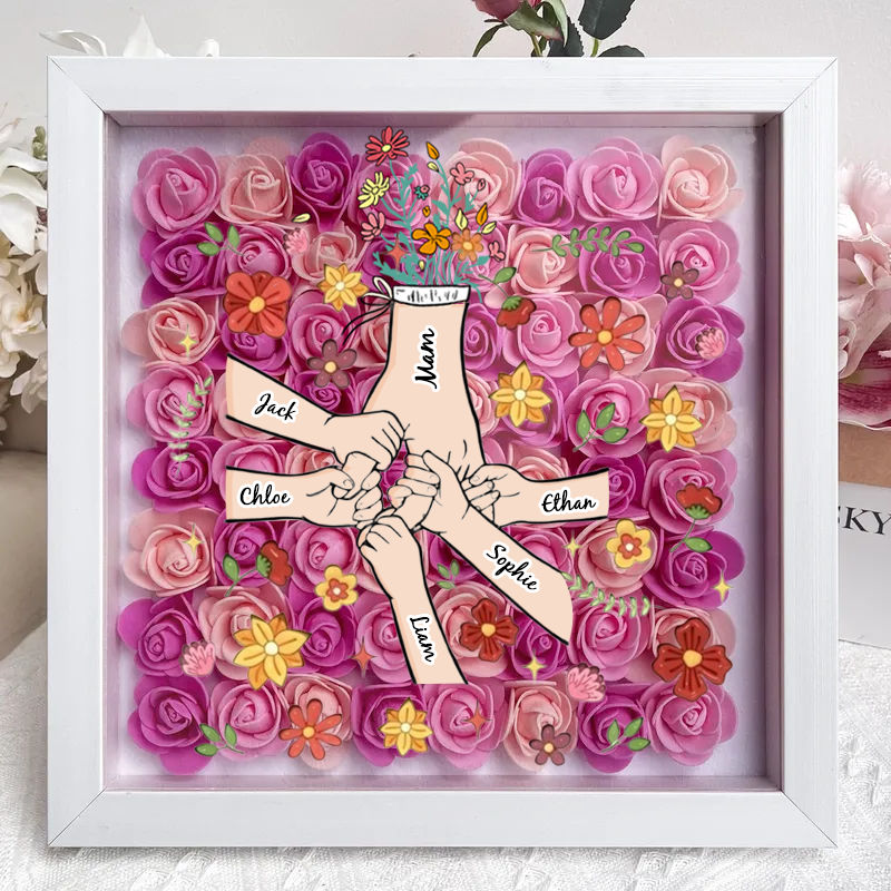 personalized-flower-shadow-box-hand-holding-with-many-flowers-mothers-day-gift