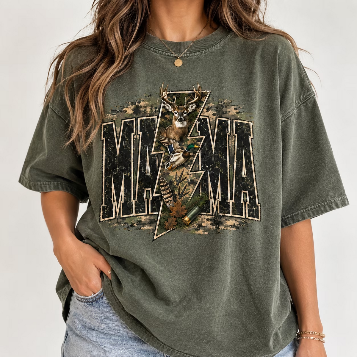 custom-hunting-mama-vintage-deer-and-duck-sweatshirt-graphic-pullover