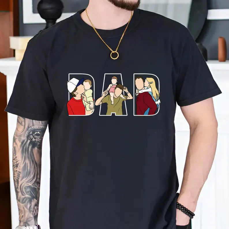 personalized-dad-shirt-personalized-portrait-gift-for-dad-dad-portrait-line-art-shirt-fathers-day-gifts-from-wife-fathers-day-t-shirt