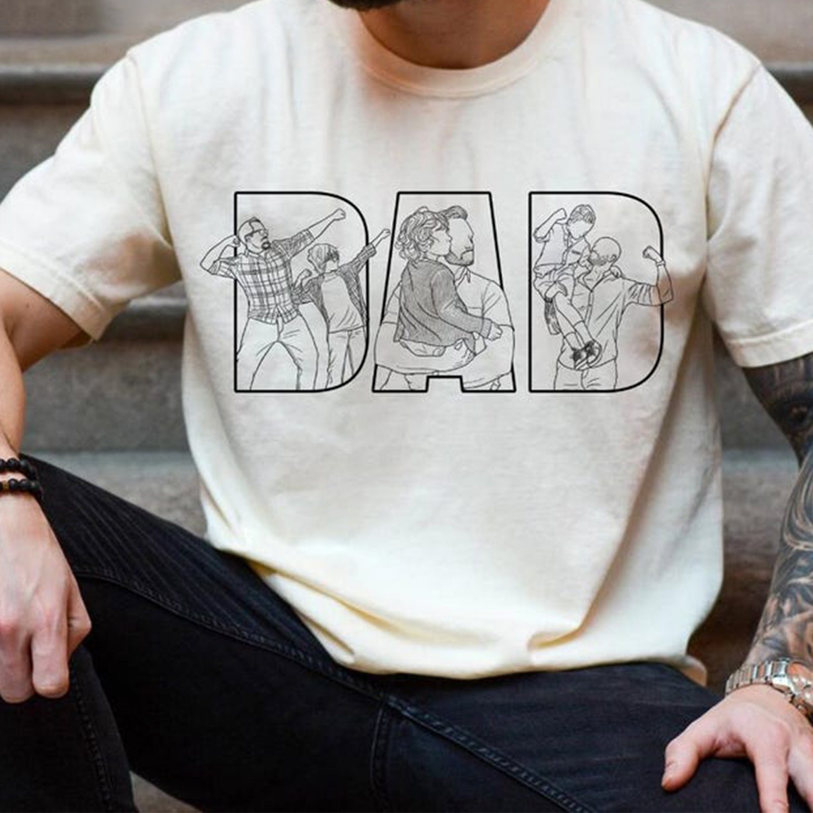custom-dad-outline-design-shirt-fathers-day-gift-with-photo