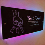 Custom Dad & Kids Fist Bump Mirror Light – Best Father’s Day Gift