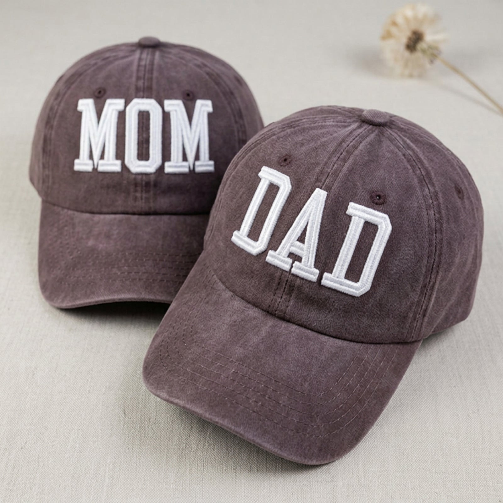 custom-vintage-mom-dad-embroidered-baseball-caps-matching-couple-hats-for-parents