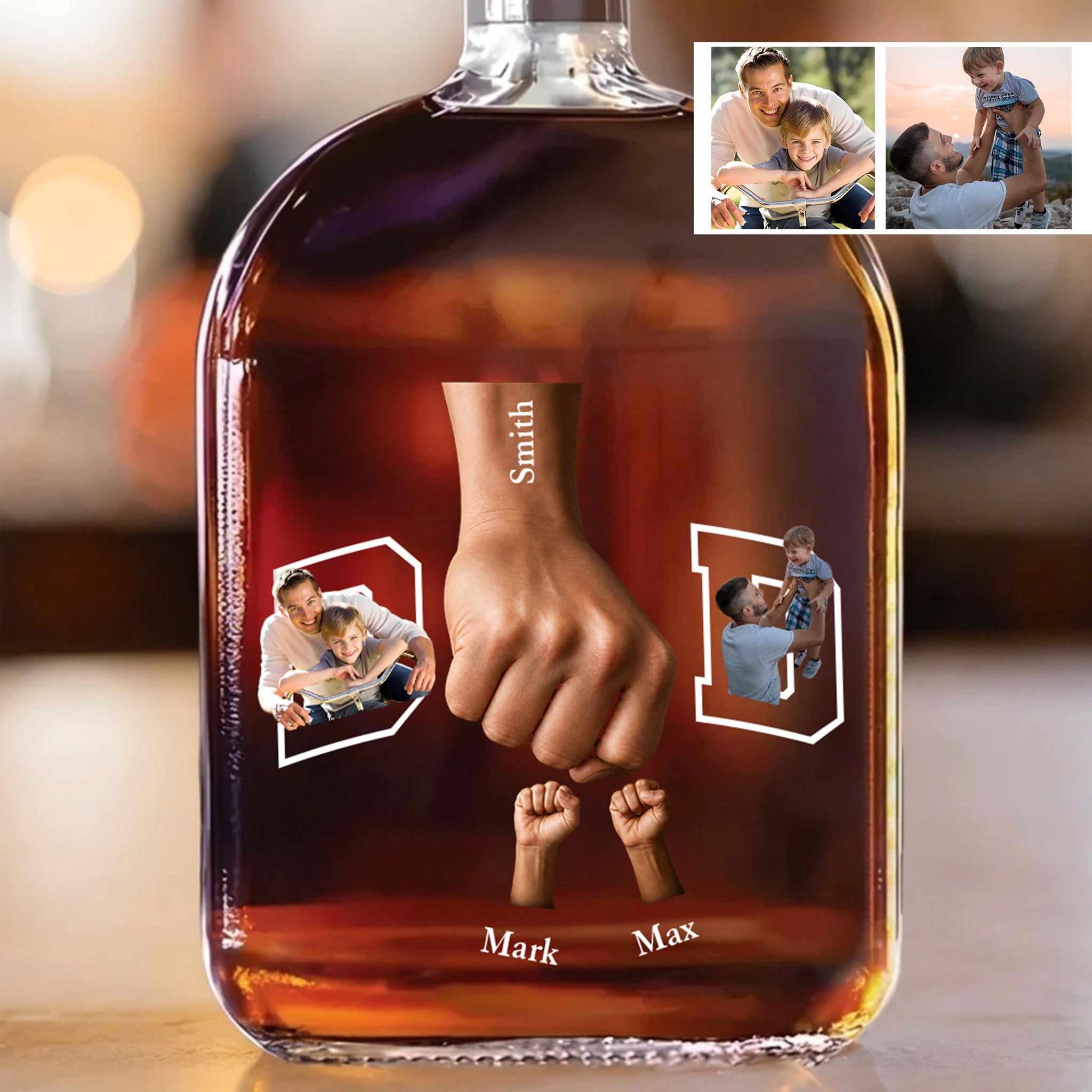 to-my-first-and-forever-hero-custom-fist-bump-with-full-color-photos-whiskey-bottle-best-gift-for-dad-fathers-day-gift