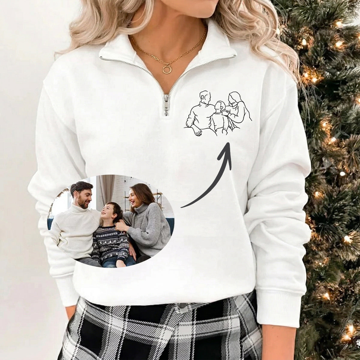 custom-family-portrait-quarter-zip-sweatshirt-wear-your-memories-gift-for-mom-family