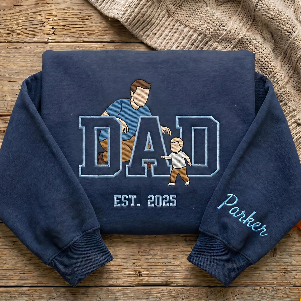 custom-dad-embroidered-sweatshirt-with-childs-name-family-photo-personalized-fathers-day-gift