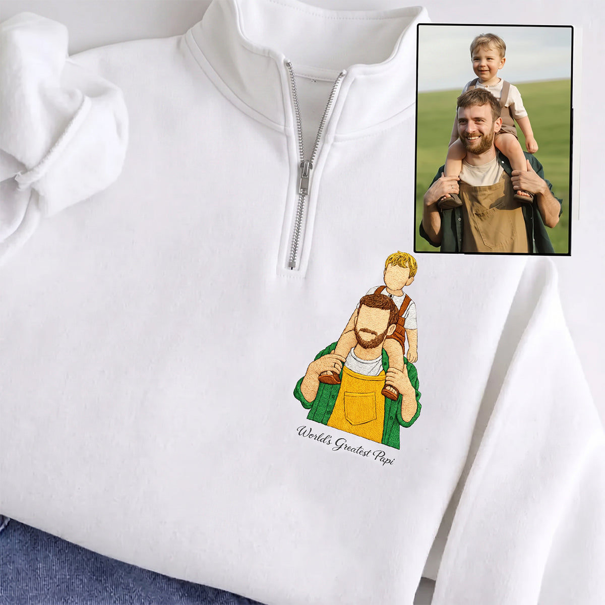 custom-dad-portrait-embroidered-quarter-zip-sweatshirt-personalized-fathers-day-gift-from-photo