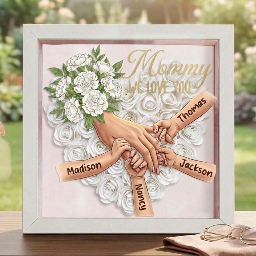white-carnation-personalized-mom-holding-hands-memorial-shadow-box-mothers-day-remembrance-frame-in-loving-memory-gift