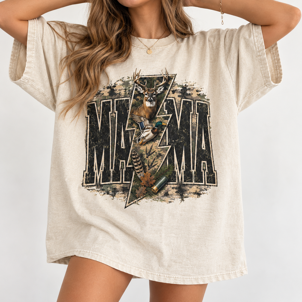 custom-hunting-mama-vintage-deer-and-duck-sweatshirt-graphic-pullover