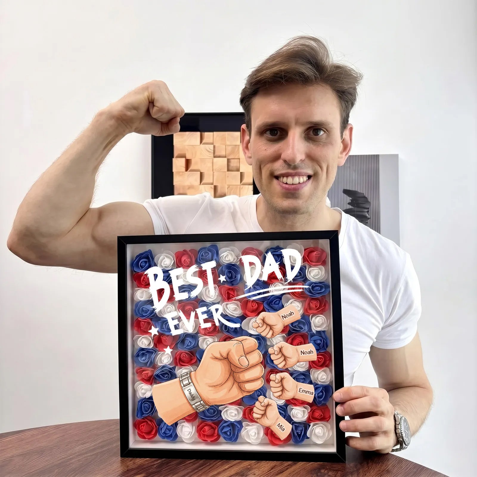 personalized-best-dad-ever-fist-bump-shadow-box-with-watch-strap-braided-cord-custom-fathers-day-gift-with-kids-names