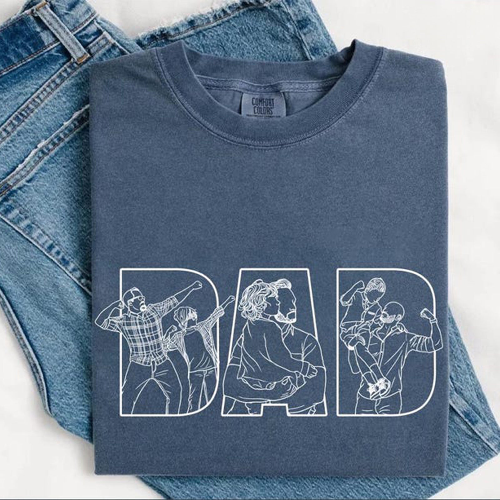 custom-dad-outline-design-shirt-fathers-day-gift-with-photo