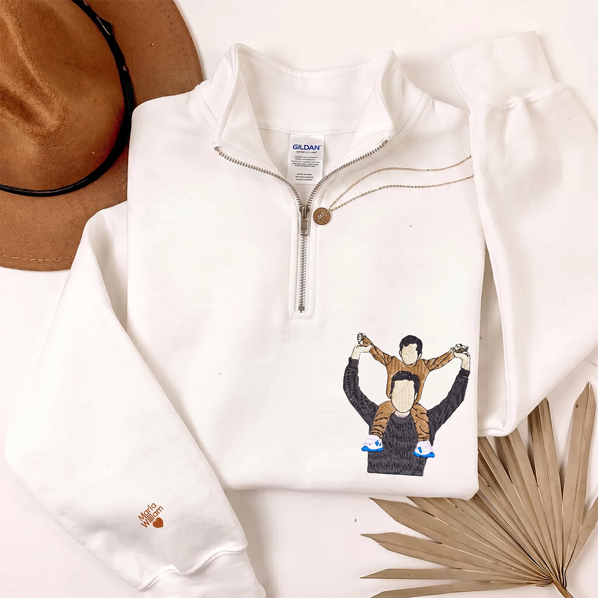 custom-dad-portrait-embroidered-quarter-zip-sweatshirt-personalized-fathers-day-gift-from-photo