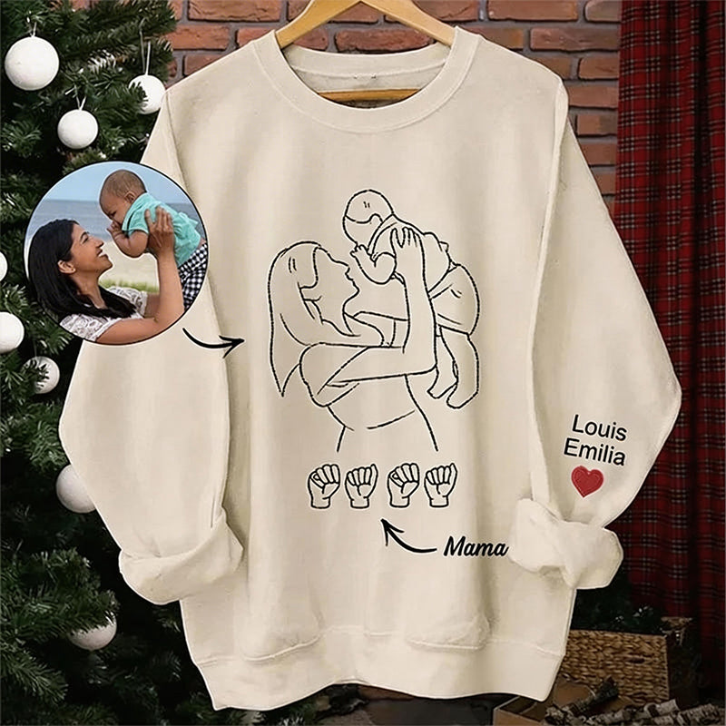 custom-photo-outline-embroidered-sweatshirt-with-sign-language-mothers-day-gift