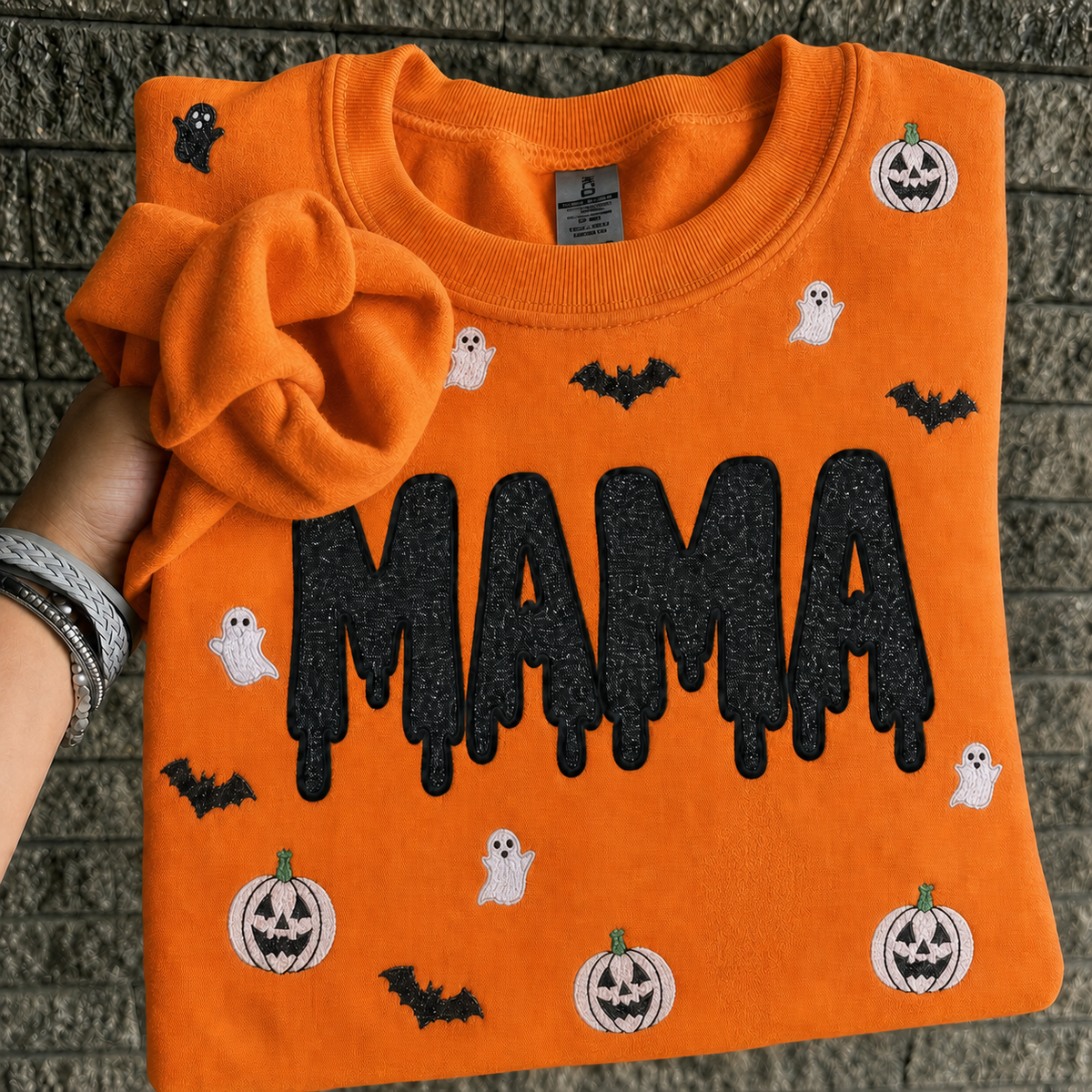 custom-halloween-glitter-letters-spooky-drip-acid-wash-embroidered-pumpkin-ghost-pattern-crewneck