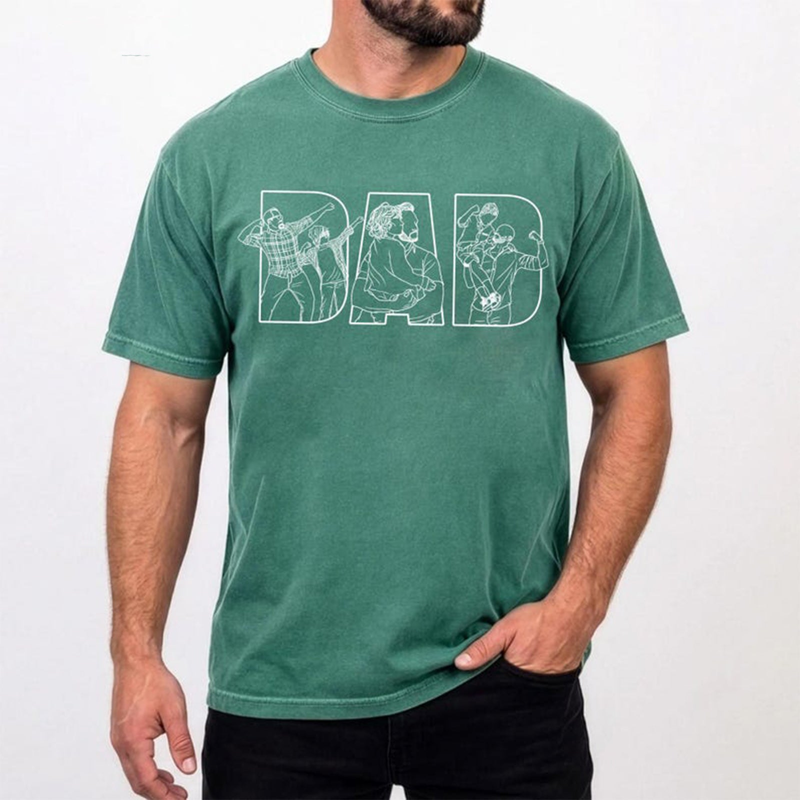 custom-dad-outline-design-shirt-fathers-day-gift-with-photo