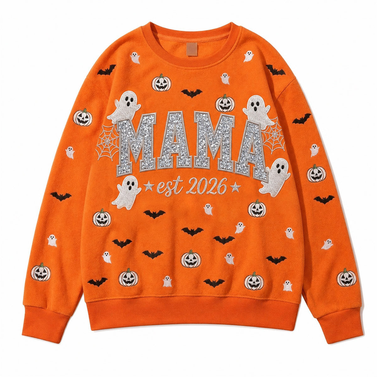custom-sparkle-mama-halloween-sweatshirt-glitter-embroidered-ghost-pumpkin-pullover