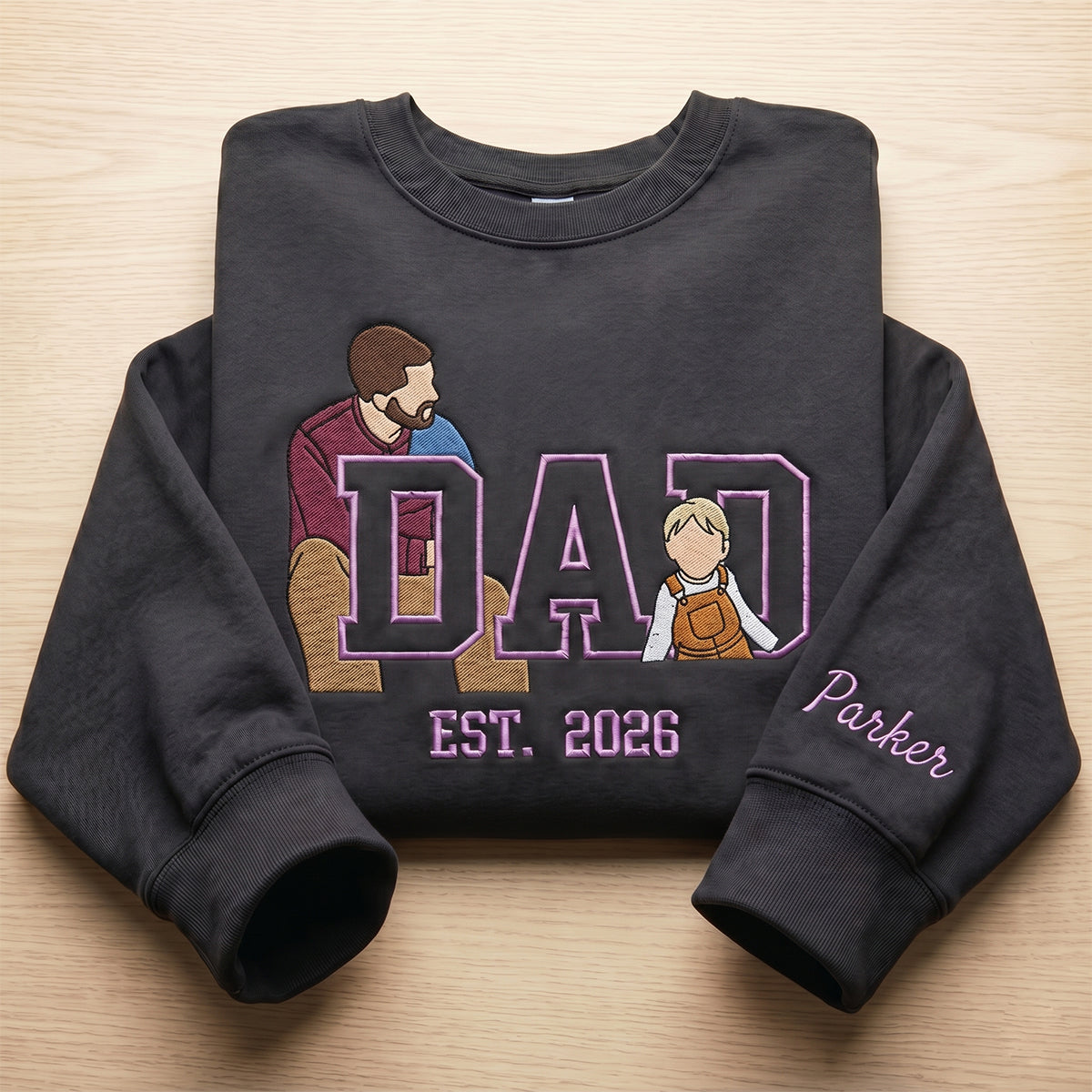 custom-dad-embroidered-sweatshirt-with-childs-name-family-photo-personalized-fathers-day-gift