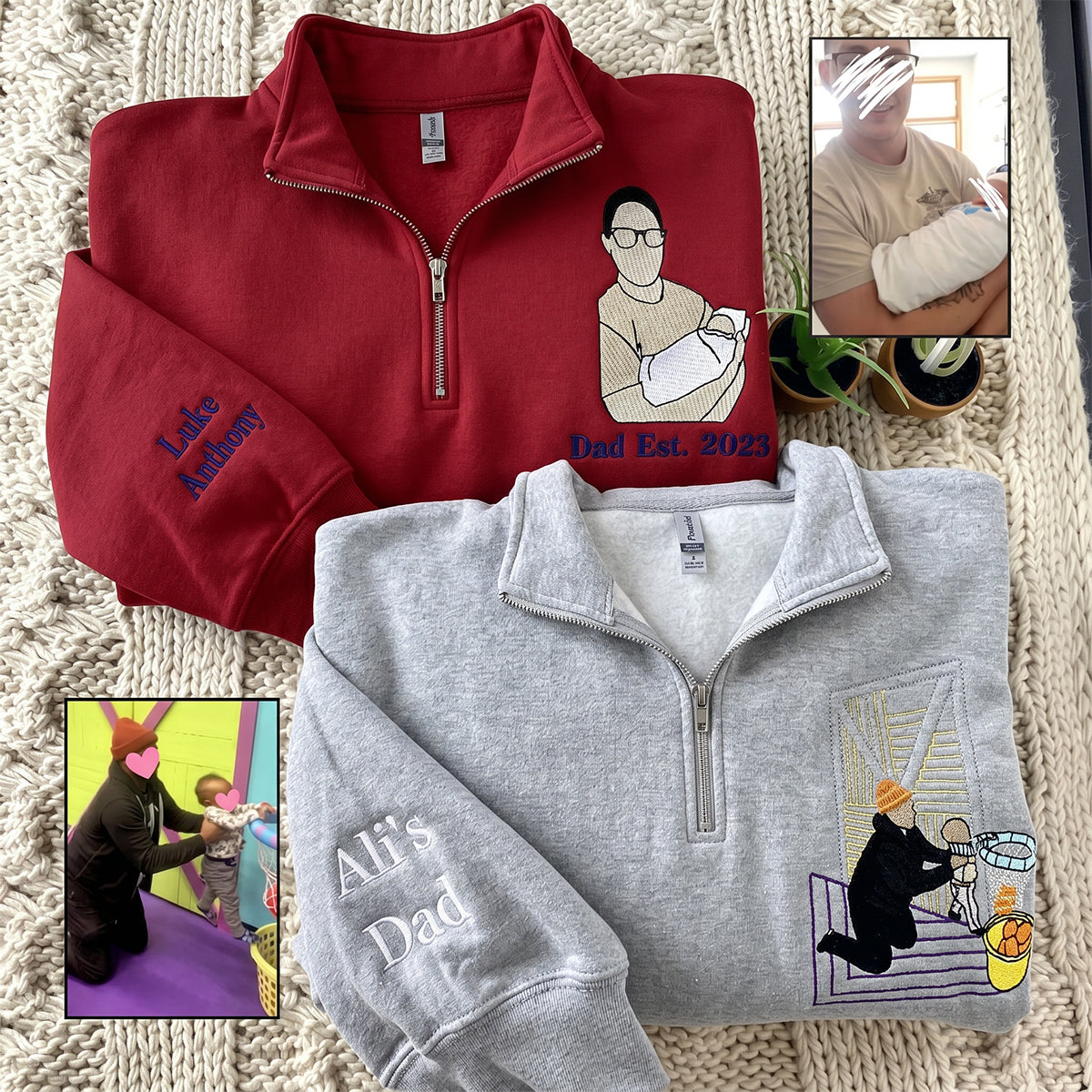 custom-dad-portrait-embroidered-quarter-zip-sweatshirt-personalized-fathers-day-gift-from-photo