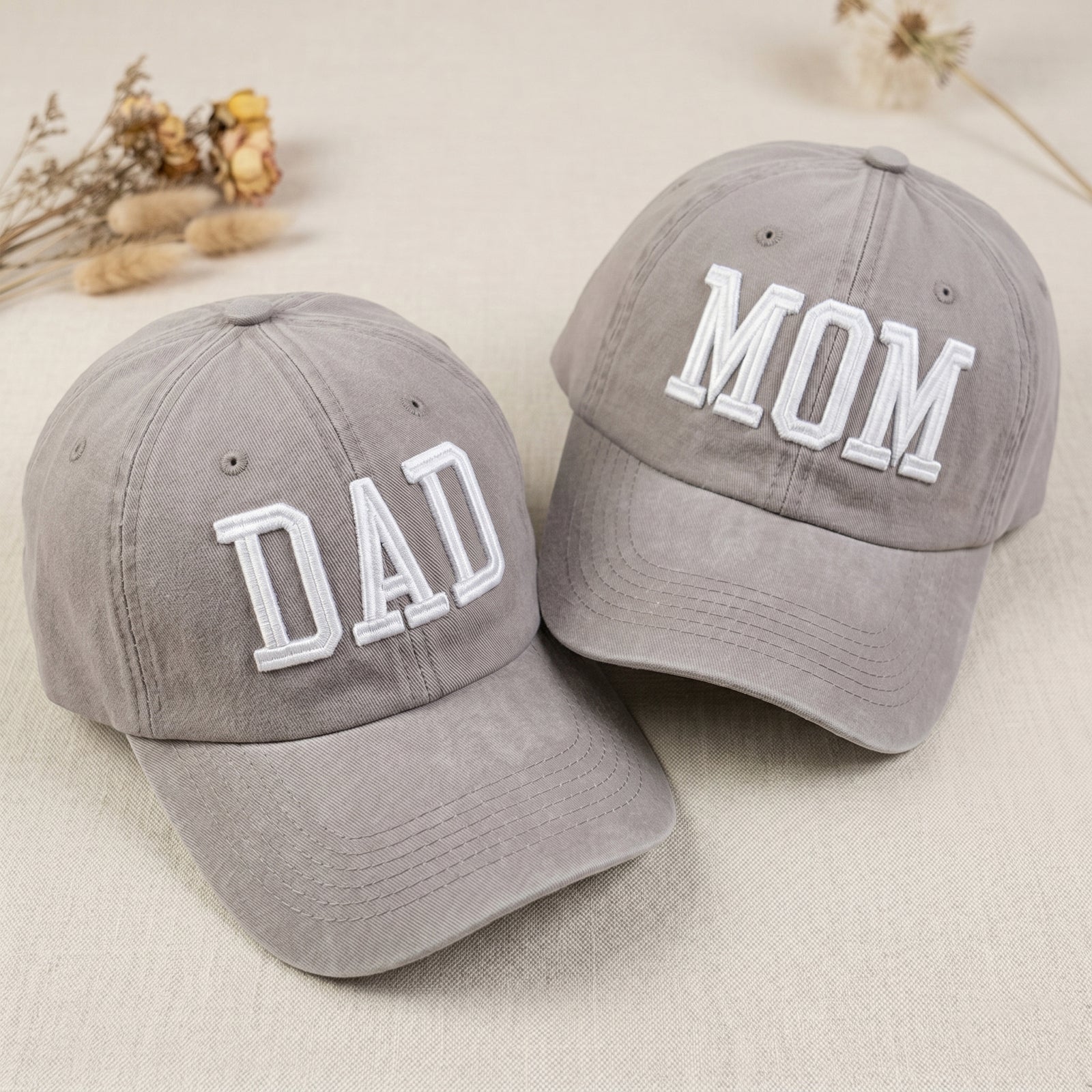 custom-vintage-mom-dad-embroidered-baseball-caps-matching-couple-hats-for-parents