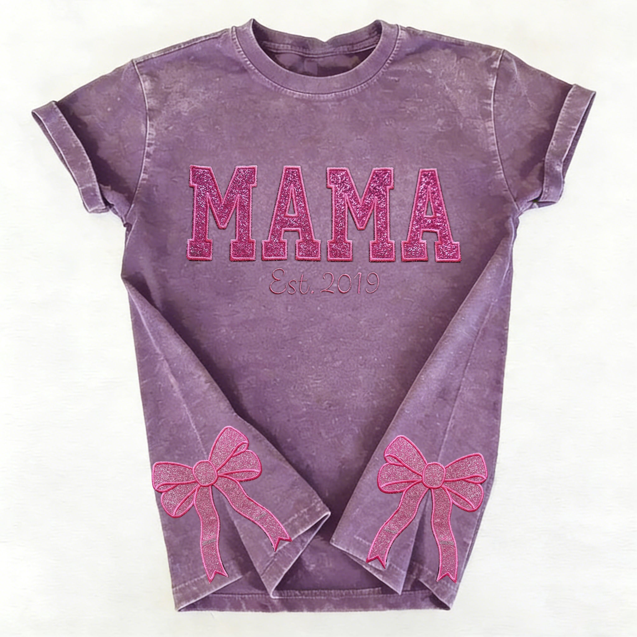 custom-trendy-and-cute-mama-embroidered-glitter-side-bow-washed-sweatshirt-mothers-day-gift
