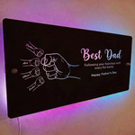 Personalized Dad & Kids Fist Bump Mirror Light – Custom Father’s Day Gift