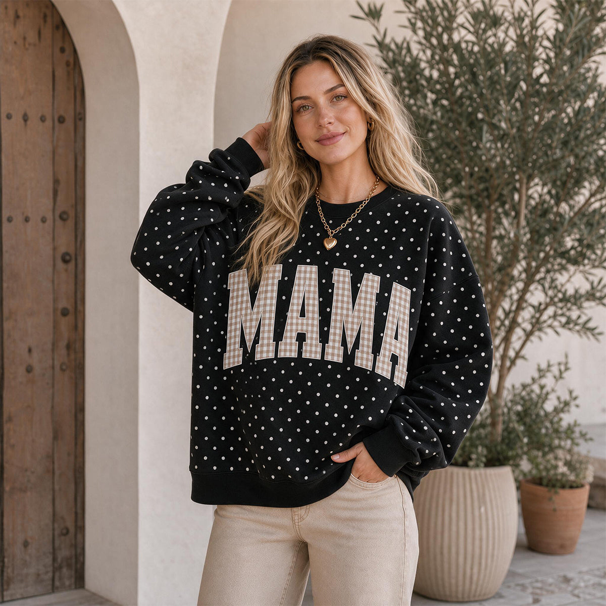 polka-dot-mama-sweatshirt-custom-printed-gingham-mama-pullover-gift-for-mother