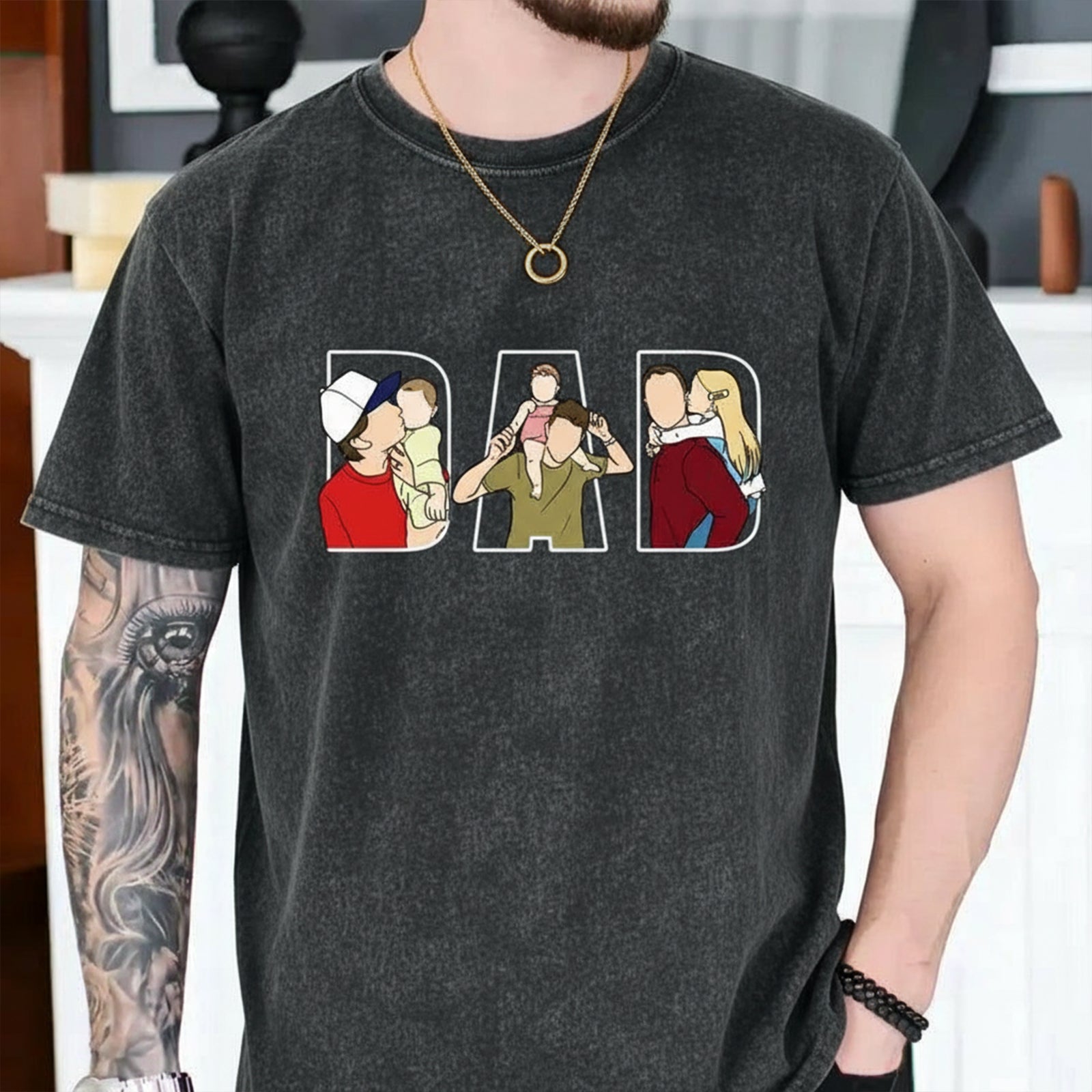 custom-vintage-wash-dad-family-moments-print-t-shirt-retro-fathers-day-gift